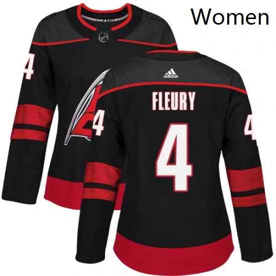 Womens Adidas Carolina Hurricanes 4 Haydn Fleury Authentic Black Alternate NHL Jersey